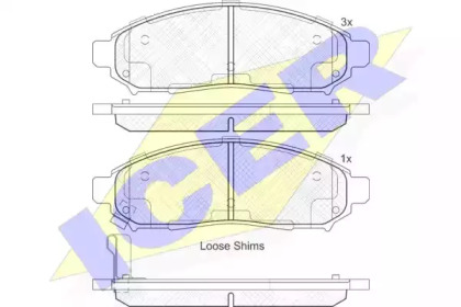 Комплект тормозных колодок ICER 182003