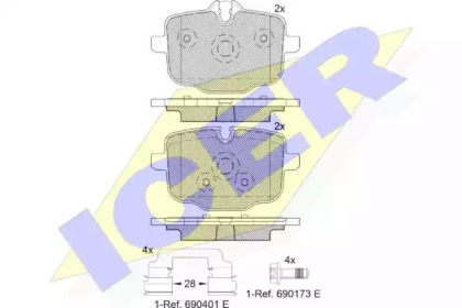 Комплект тормозных колодок ICER 182005-202