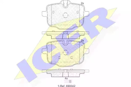 Комплект тормозных колодок ICER 182005