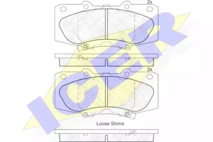 Комплект тормозных колодок ICER 182006