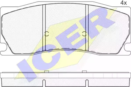 Комплект тормозных колодок ICER 182016