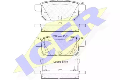 Комплект тормозных колодок ICER 182017
