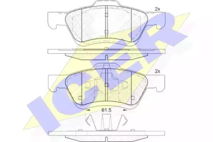 Комплект тормозных колодок ICER 182030