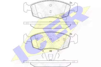 Комплект тормозных колодок ICER 182032
