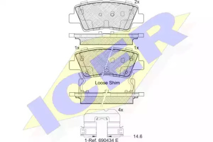 Комплект тормозных колодок ICER 182036-203