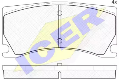 Комплект тормозных колодок ICER 182041