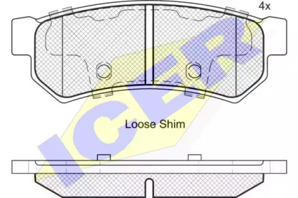 Комплект тормозных колодок ICER 182058