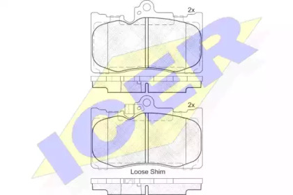 Комплект тормозных колодок ICER 182059