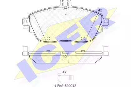 Комплект тормозных колодок ICER 182061