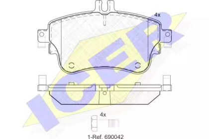 Комплект тормозных колодок ICER 182062