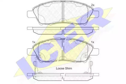 Комплект тормозных колодок ICER 182073