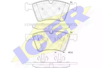 Комплект тормозных колодок ICER 182086