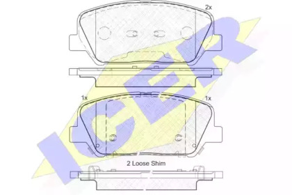 Комплект тормозных колодок ICER 182090