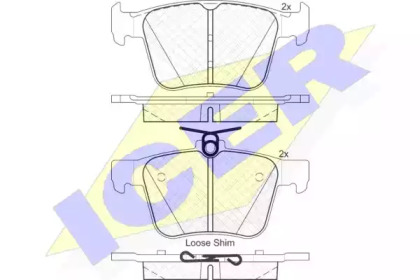 Комплект тормозных колодок ICER 182098