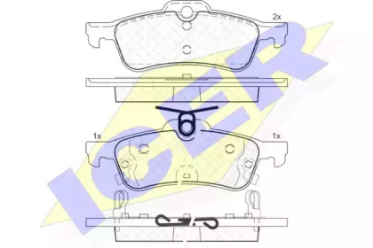 Комплект тормозных колодок ICER 182101
