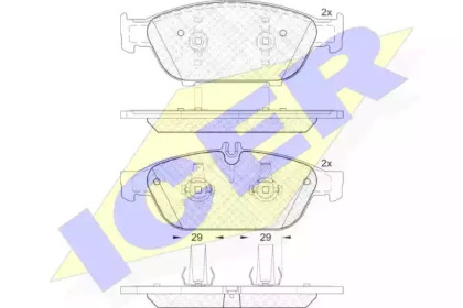 Комплект тормозных колодок ICER 182103