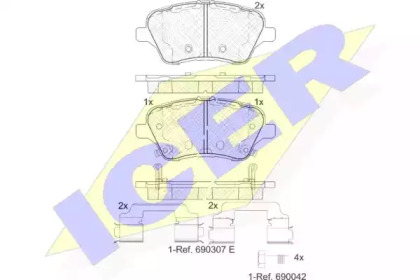 Комплект тормозных колодок ICER 182108-203