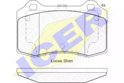 Комплект тормозных колодок ICER 182117