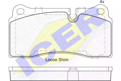 Комплект тормозных колодок ICER 182121