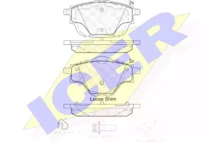 Комплект тормозных колодок ICER 182161