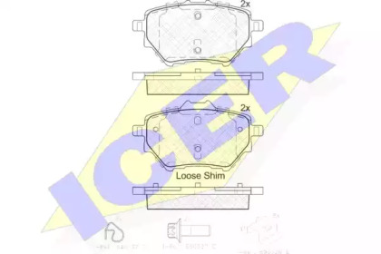 Комплект тормозных колодок ICER 182162