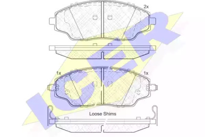 Комплект тормозных колодок ICER 182167
