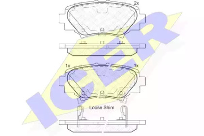 Комплект тормозных колодок ICER 182169