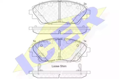 Комплект тормозных колодок ICER 182171