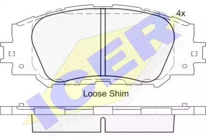 Комплект тормозных колодок ICER 182172