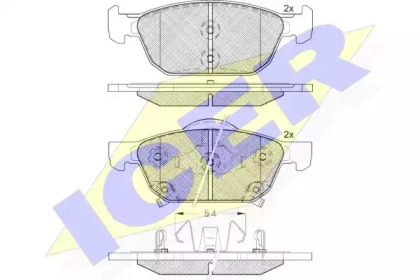 Комплект тормозных колодок ICER 182183
