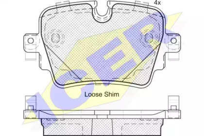 Комплект тормозных колодок ICER 182186