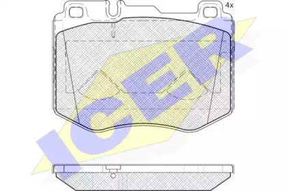 Комплект тормозных колодок ICER 182195