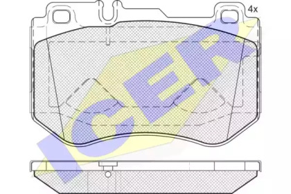 Комплект тормозных колодок ICER 182197