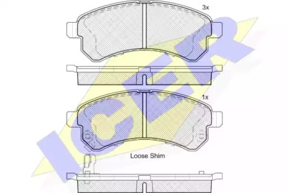 Комплект тормозных колодок ICER 182201