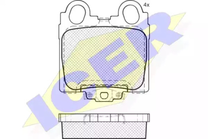 Комплект тормозных колодок ICER 182208