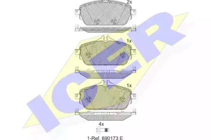 Комплект тормозных колодок ICER 182212