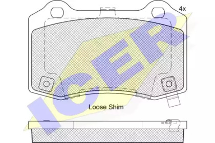 Комплект тормозных колодок ICER 182230
