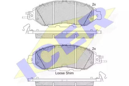 Комплект тормозных колодок ICER 182234