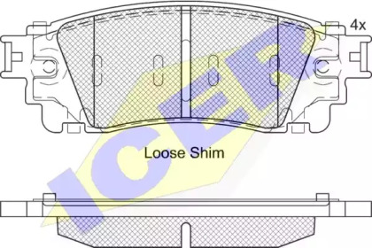 Комплект тормозных колодок ICER 182241