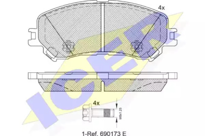 Комплект тормозных колодок ICER 182259