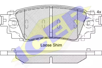 Комплект тормозных колодок ICER 182262