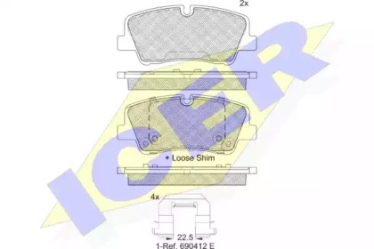 Комплект тормозных колодок ICER 182267-204