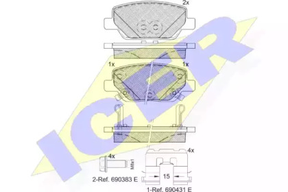 Комплект тормозных колодок ICER 182269