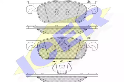 Комплект тормозных колодок ICER 182274