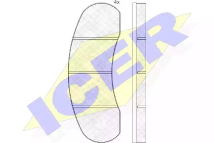 Комплект тормозных колодок ICER 190429