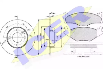 Комплект тормозов, дисковый тормозной механизм ICER 31048-3325