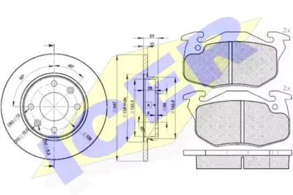 Комплект тормозов, дисковый тормозной механизм ICER 31120-4689