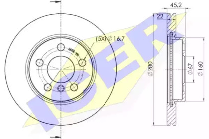 Тормозной диск ICER 78BD0039-2