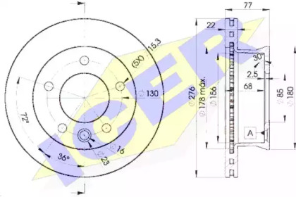 Тормозной диск ICER 78BD0186-1