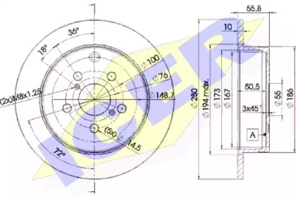 Тормозной диск ICER 78BD0503-2